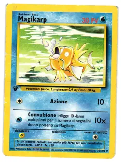 Pokemon TCG Magikarp (Italian) 1st Edition Base Set 35/102 DMG - Image 1