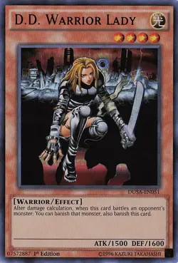Yu-Gi-Oh! D.D. Warrior Lady DUSA-EN051 Super Rare 1st Edition NM - Image 1
