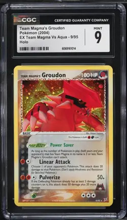 CGC 9 Team Magma's Groudon Holo Team Magma Vs Aqua 2004 Pokemon Card #9 - Image 1