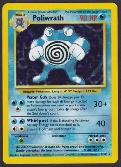 Pokemon Poliwrath 13/102 Holo 1999-2000 4th Print Base Set - Image 1