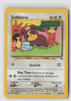 Teddiursa #65/75 Neo Discovery Common Pokemon TCG LP - Image 1