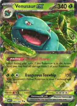 VENUSAUR EX 003/165 DOUBLE RARE 151 POKEMON NEAR MINT - Image 2
