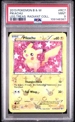 2013 Pokemon Black & White Legendary Treasures Radiant Coll Pikachu PSA 9 #RC7 - Image 1