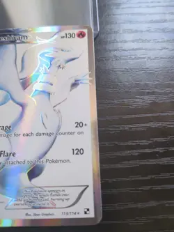 Pokemon Reshiram Black & White 113/114 Ultra Rare Full Art Holo 2011 - Image 2