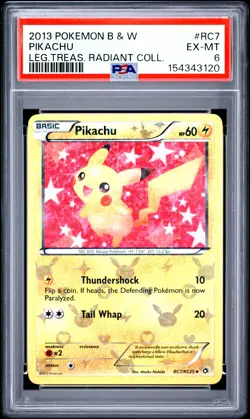 2013 POKEMON BLACK & WHITE LEGENDARY TREASURES RADIANT COLLECTION PIKACHU PSA 6 - Image 1