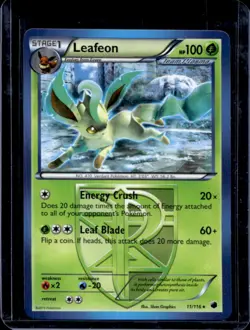 2013 Pokemon Black & White Plasma Freeze Leafeon #11/116 - Image 1