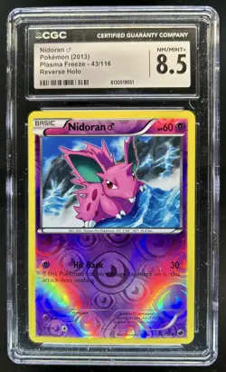 2013 Pokemon Black & White Plasma Freeze Nidoran Reverse Holo #43/116 CGC 8.5 - Image 1