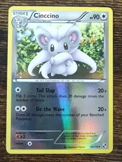 Cinccino 89/114 Black & White Base Set Pokemon Reverse Holo NM - Image 1