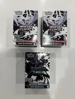 Pokemon TCG: Scarlet & Violet White Flare Lot of (2) + Black Bolt Booster Bundle - Image 2