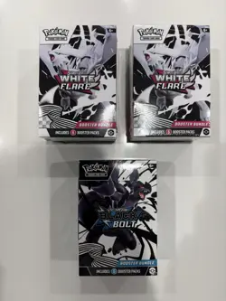 Pokemon TCG: Scarlet & Violet White Flare Lot of (2) + Black Bolt Booster Bundle - Image 3