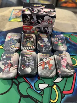 Pokemon TCG SV10.5 Black Bolt & White Flare Unova Mini Tin Display Full Set Of 8 - Image 1
