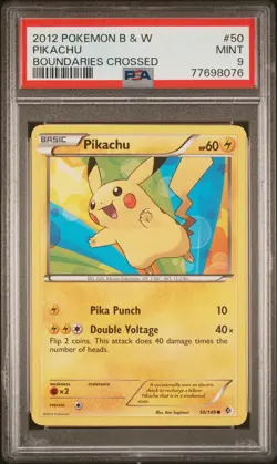 2012 Pokemon Black & White Boundaries Crossed Pikachu 50 PSA Mint 9 - Image 1