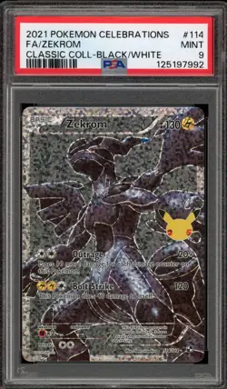Pokemon Zekrom Celebrations Classic Coll. Black & White Full Art #114 PSA 9 Mint - Image 1