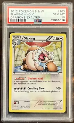 PSA 10 Slaking 103/124 Dragons Exalted Holo BLACK AND WHITE 2012 CGC BGS - Image 1