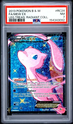 2013 POKEMON BLACK & WHITE LEGENDARY TREASURES #RC24 FULL ART/MEW EX PSA 7 - Image 1