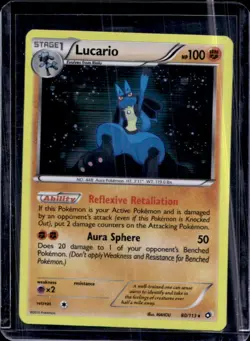 2013 Pokemon Black & White Legendary Treasures Lucario Holo #80/113 - Image 1