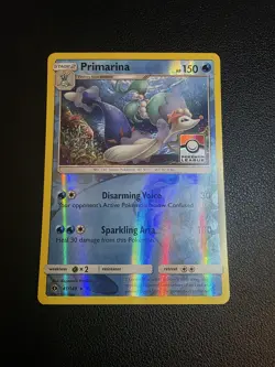 Primarina 41/149 Sun & Moon League Promo Reverse Holo Pokemon Card VLP - Image 1