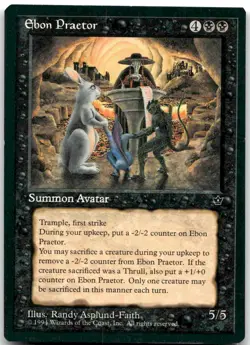 MTG Ebon Praetor Fallen Empires FEM #37 rare LP COMPLETE YOUR SET!~! VINTAGE - Image 1