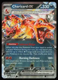 2023 SCARLET & VIOLET SERIES - OBSIDIAN FLAMES CHARIZARD EX DOUBLE RARE #125 - Image 1