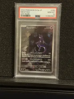 151 Pokemon TCG Mewtwo AR 183/165 Art Rare Japanese Card SV2a PSA 10 - Image 1