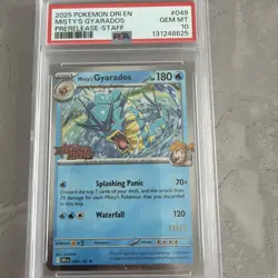 Misty's Gyarados STAFF Promo PSA 10 049/182 Destined Rivals Pokemon Card - Image 1