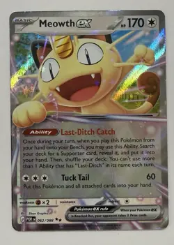Pokemon ~ Meowth ex #062/088 ~ Perfect Order ~ Double Rare - Image 1