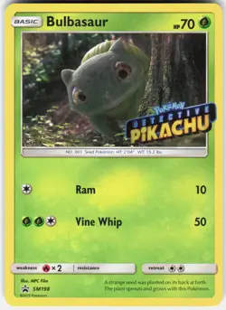 Pokemon Bulbasaur - (Detective Pikachu Stamped) SM198 Holo Sun & Moon Promo - Image 1