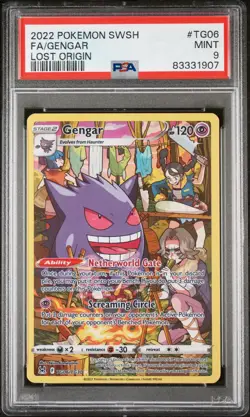 2022 POKEMON SWORD & SHIELD LOST ORIGIN TG06 FULL ART/GENGAR PSA 9 - Image 1