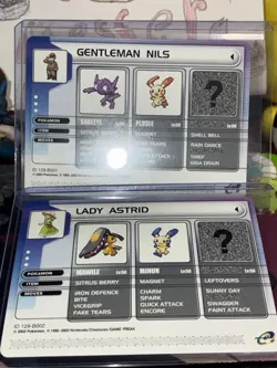 Pokemon TCG Gentleman Nils & Lady Astrid Battle E-Reader Cards 2003 - Image 1
