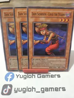 Yu-Gi-Oh Dark Scorpion Chick The Yellow X3 DCR Unlimited Common Played - Image 1