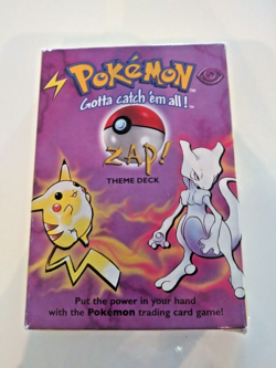 1999 POKEMON GOTTA CATCH EM ALL ZAP THEME DECK EMPTY BOX +15 base set cards - Image 2