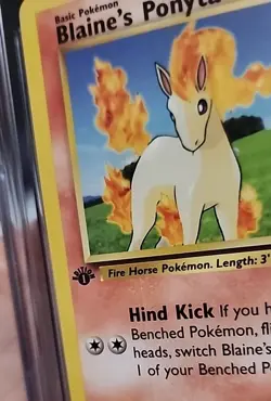 Pokemon TCG Blaine's Ponyta Gym Challenge 64/132 1st Edition with Bonus Card - Image 3