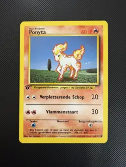 1999 Pokemon PONYTA Base Set 1ST EDITION DUTCH Card 60/102 WotC MINT - Image 1