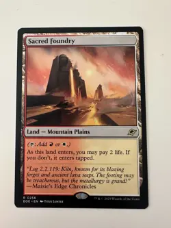 Sacred Foundry Edge of Eternities Regular Rare Card #256 NM MTG - Shock Land - Image 1