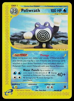 Pokemon Card - Poliwrath Expedition Base Set 60/165 Rare - Image 1