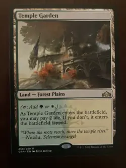 Temple Garden Guilds of Ravnica Regular Rare 258 MTN NM - Shock Land - Image 1
