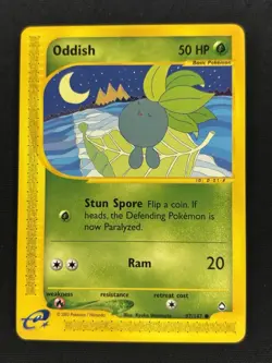 Oddish 97/147 - Aquapolis Non Holo Pokemon Card - LP - Image 1