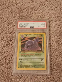 Muk 13/62 Pokemon Fossil 1st Holo PSA 9 - Image 1