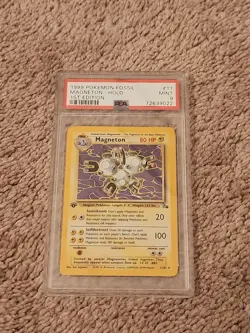Magneton 11/62 Pokemon Fossil 1st Holo PSA 9 - Image 1