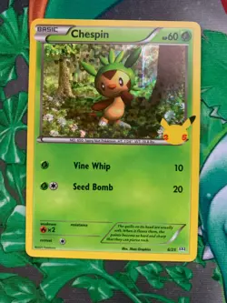 Pokemon Chespin Holo Mcdonalds Promo 2021 - 6/25 - Image 1