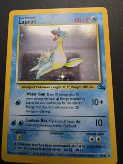 Pokemon TCG Lapras Fossil Set Holo Unlimited Rare Card 10/62 - Image 1