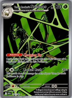 Pokemon TCG Team Rocket's Spidops 187/182 Sv10: Destined Rivals Holo NM - Image 1
