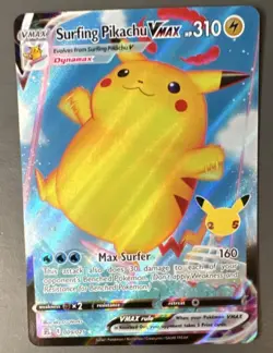 Pokemon TCG Surfing Pikachu VMAX 009/025 Celebrations Ultra Rare Holo 310 HP - Image 1
