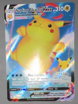 Pokemon TCG Surfing Pikachu VMAX 009/025 Celebrations Ultra Rare Holo 310 HP - Image 2