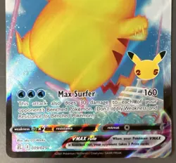 Pokemon TCG Surfing Pikachu VMAX 009/025 Celebrations Ultra Rare Holo 310 HP - Image 3