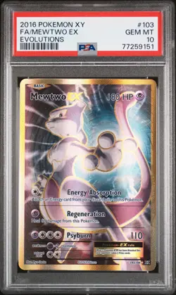 Mewtwo EX 103/108 Evolutions Pokemon PSA 10 - Image 1