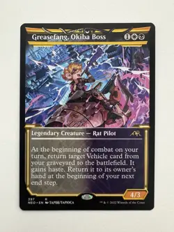 Greasefang Okiba Boss Showcase MTG Magic the Gathering Card NM Near Mint NEO - Image 1