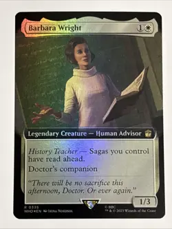 MTG Universes Beyond: Doctor Who Barbara Wright Extended Art Foil 0335 NM Rare - Image 1