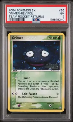 GRIMER REVERSE HOLO 56/109 TEAM ROCKET RETURNS POKEMON PSA 7 - Image 1