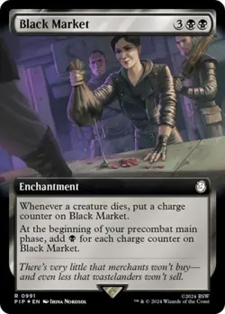 Black Market (Extended Art) (Surge Foil) -Foil Near Mint MTG - Image 1